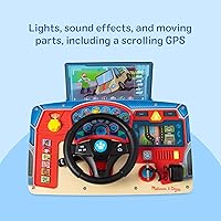 Vista 3 de Melissa & Doug Tablero de madera de la misión de rescate de la Patrulla Canina, juguete interactivo para volante de simulación, con luces y sonidos