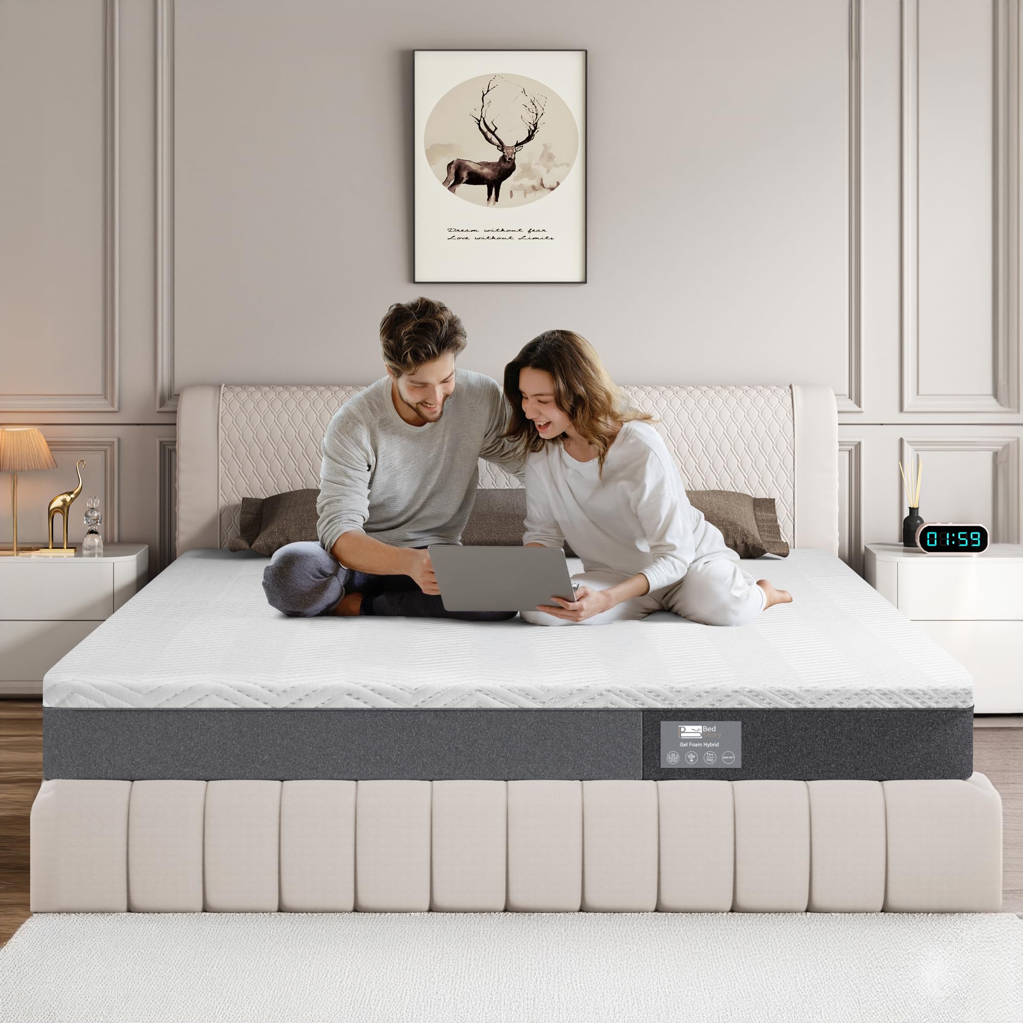 BedStory Matratze 90x200CM, Höhe 17CM, 7-Zonen Memoryschaum Matratze, Mittlere Härte mit Unterstützung, Linderung von Rückenschmerzen, Anti-Allergie, Abnehmbarer Stoffbezug (90x200x17cm)