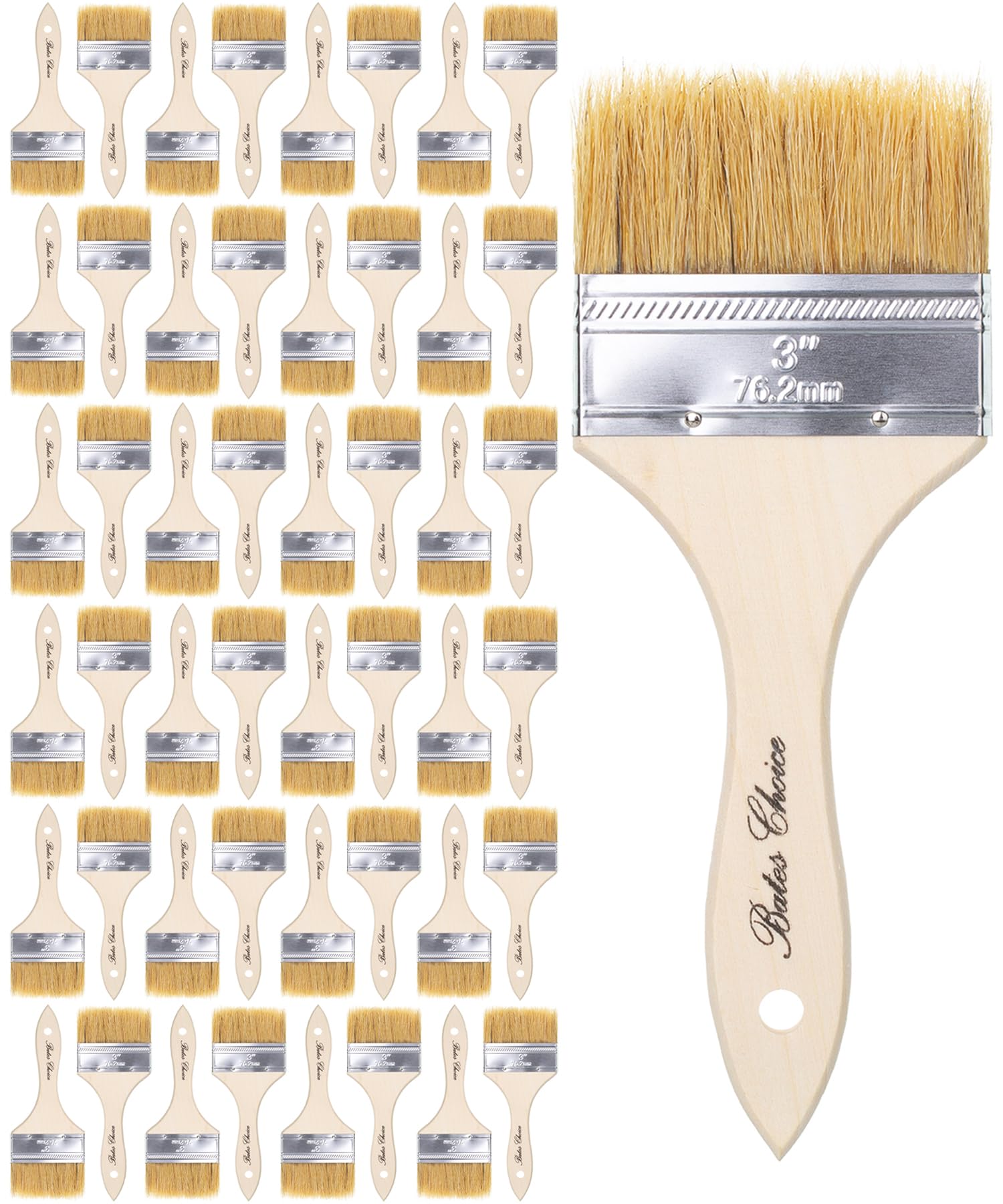 Pinceaux de peinture Bates 7,6 cm à poils anti-perte pour un lissage net