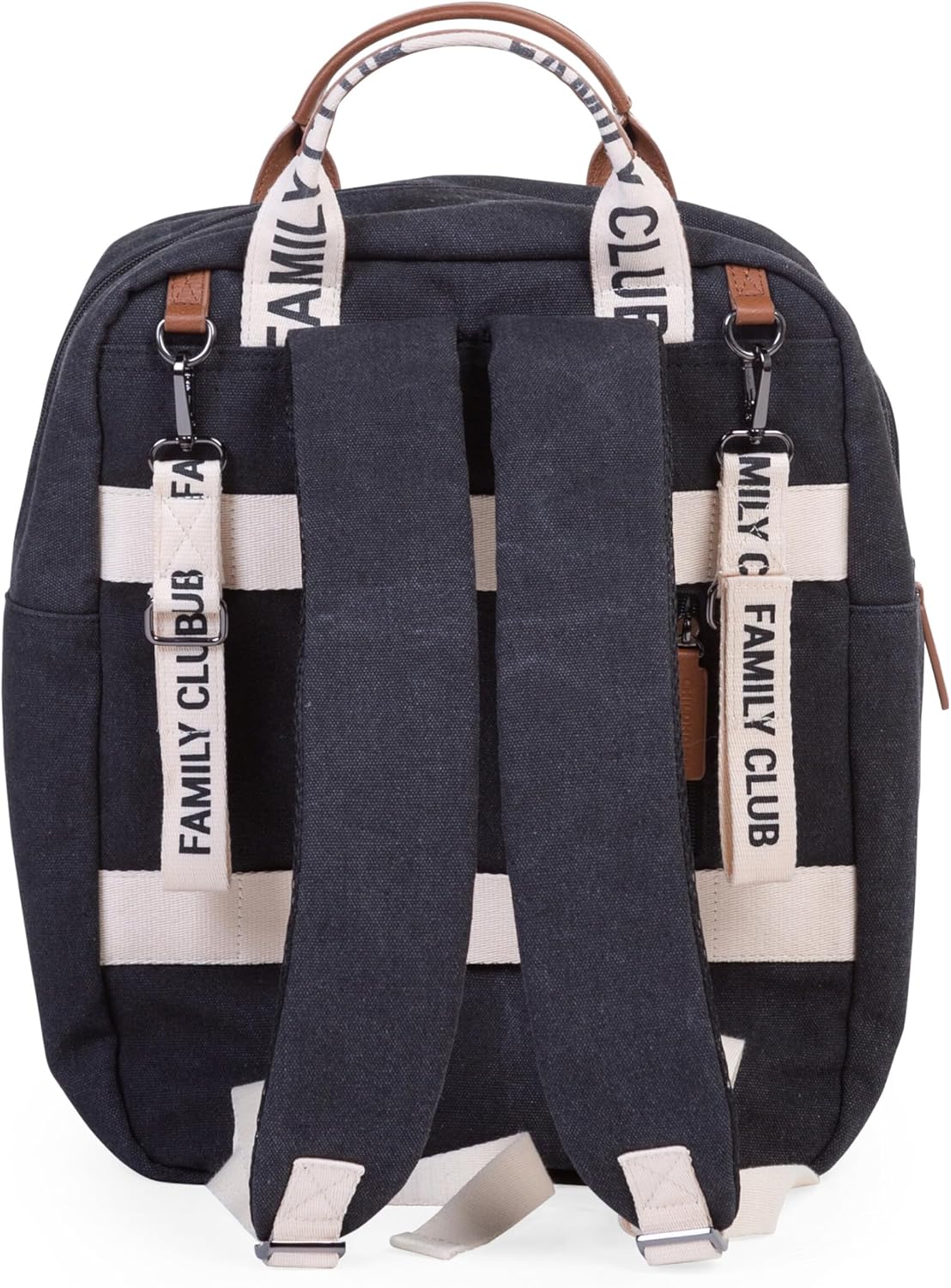 Childhome Family Club Signature Backpack, Water-Repellant Family Travel Backpack, Includes Changing Pad, Stroller Hooks and Trolley Belts, Black