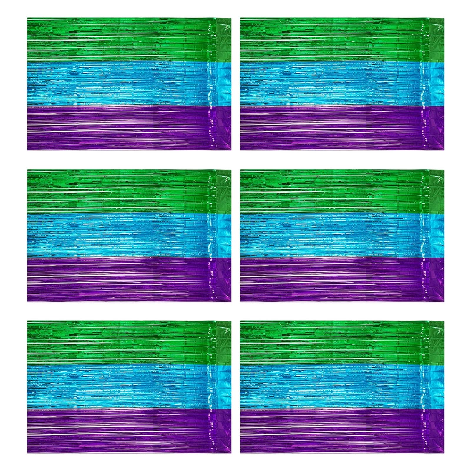Tsophreniq 6pcs Birthday Background Curtains Easy Assembly Foils Fringes Tinsel Curtains for Kids Event and Social Gatherings Decorations