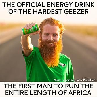 PerfectTed Pineapple Yuzu Healthy Energy Drink, 12 x 250ml Cans, All-Natural Green Tea Caffeine (80 mg) & L-Theanine | Ultra Low Calorie (13 kcal) | Vegan | Gluten-Free