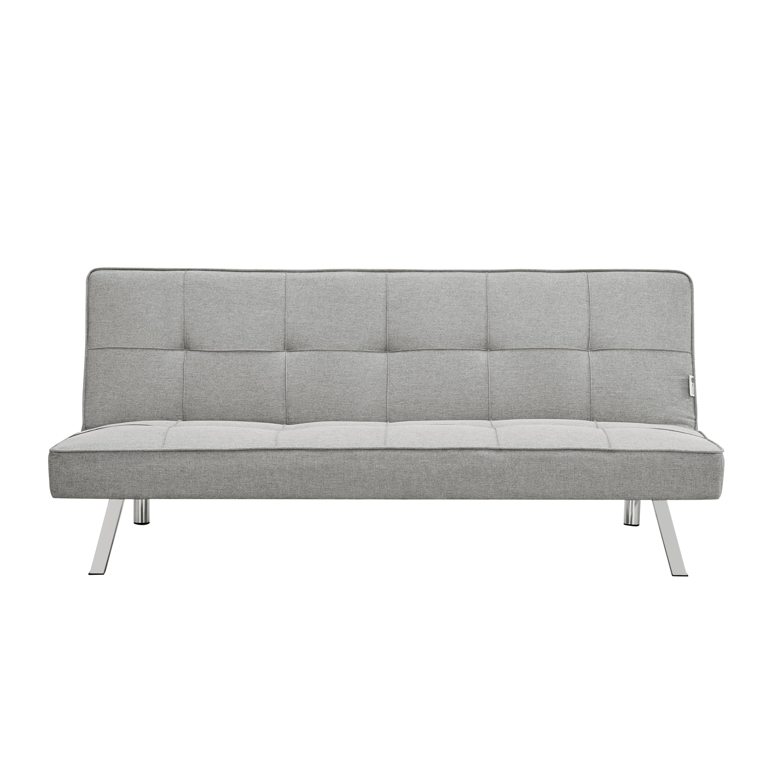 Bravich Britney Three Seater Sofa Bed - Grey. Linen Fabric Click Clack Sofa Bed, Folding Couch To Double Bed. Sofa Beds For Space Saving Furniture, For Living Room, Bedroom & Guest Room.