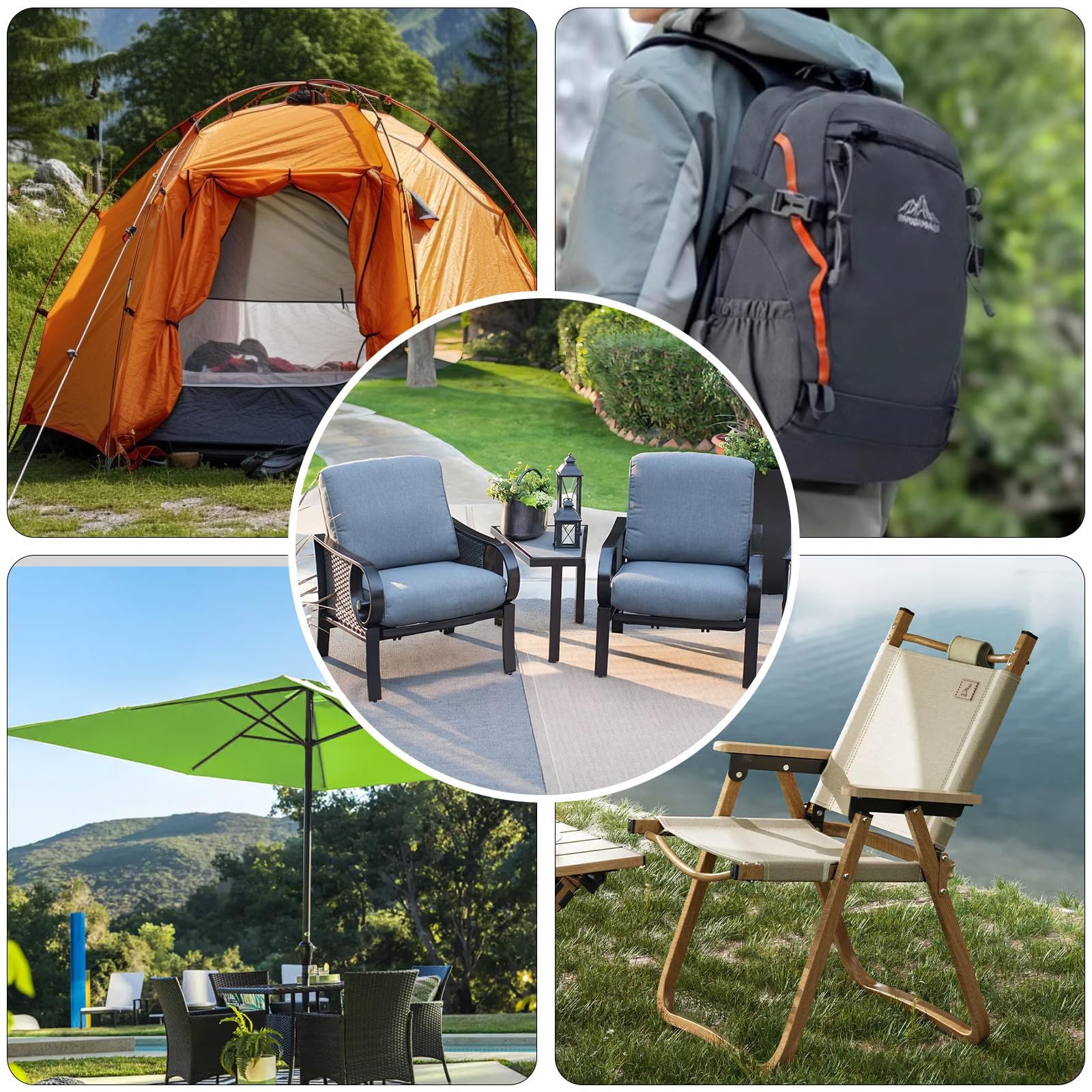 Wasserdichter Segeltuchstoff von The Yard 147,3 cm, 600D Polstermaterial, Cordura-Polyestergewebe, für den Außenbereich, wasserabweisender Stoff zum Nähen, für Stuhl, Terrasse, Kissen, Geldbörse