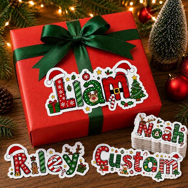 Personalized Christmas Name Stickers product image