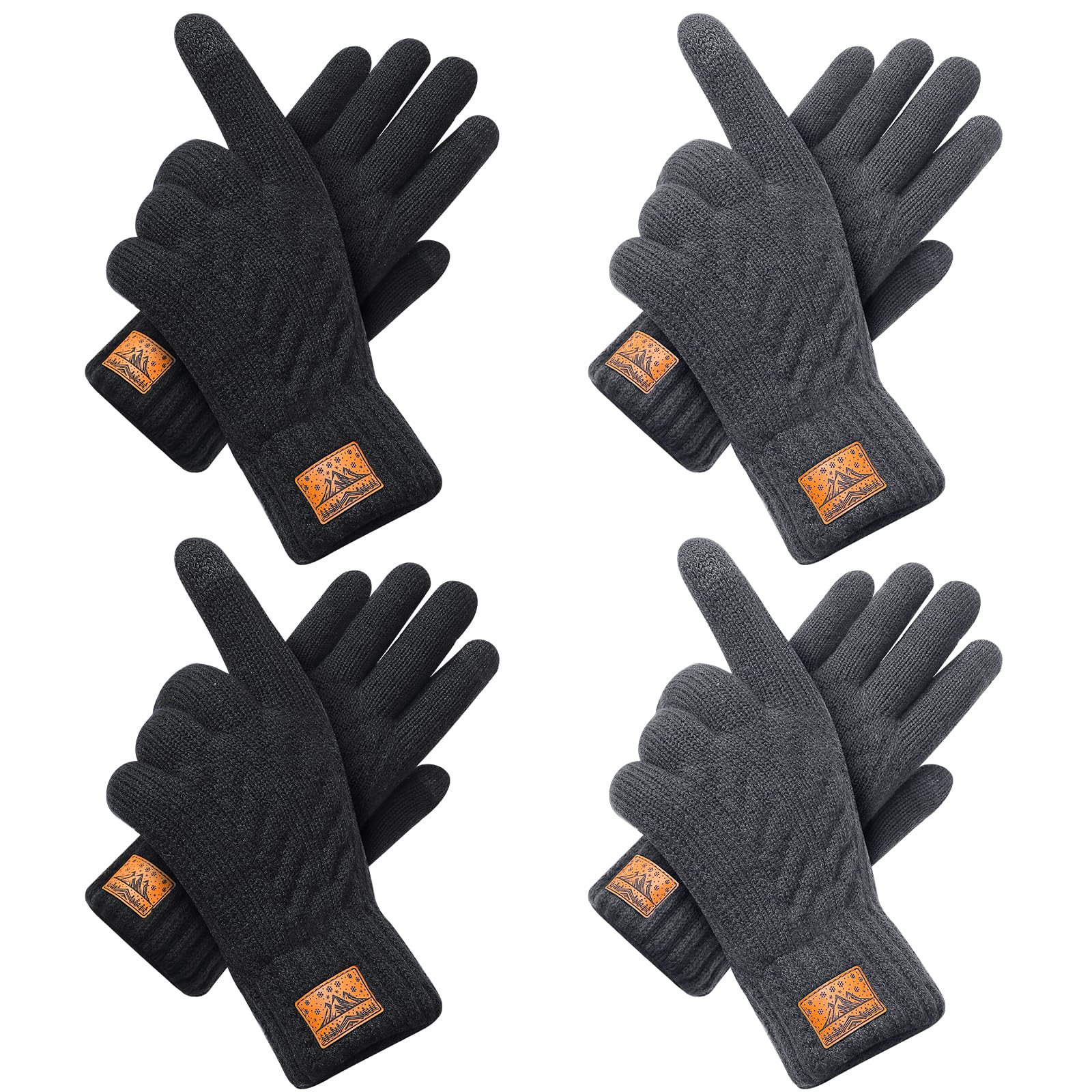 CHENMEI Winter Gloves for Men Women-Warm TouchScreen Cold Weather Gloves,Wool Knit Thermal Adults Gloves for Driving Texting