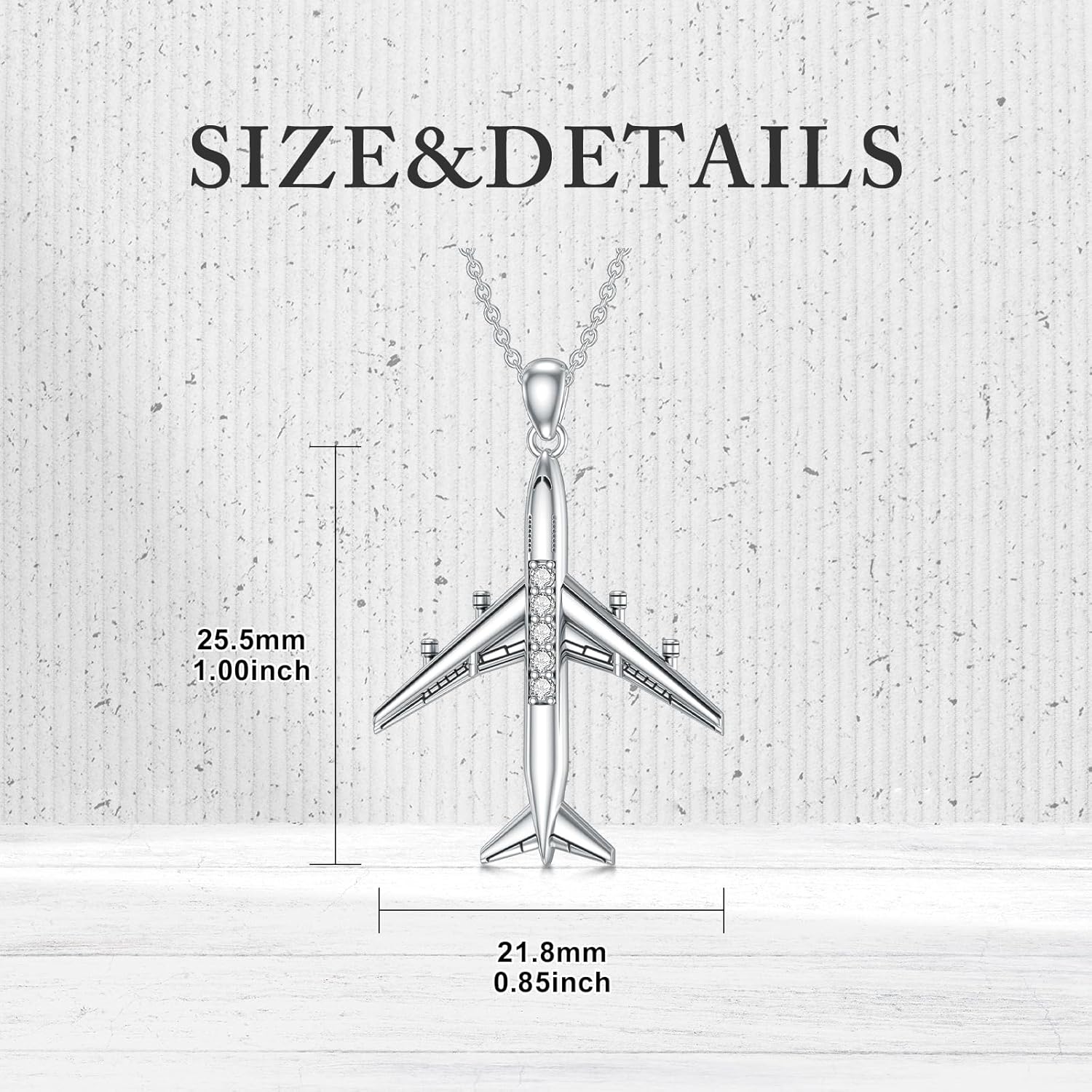 Diamond Airplane Necklace 925 Sterling Silver Lab Diamonds Aircraft Pendant Jewelry... - Image 5