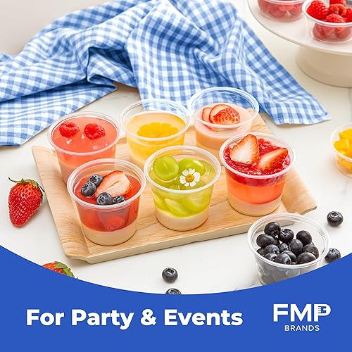 Miniatura 5 de Fit Meal Prep Paquete de 100 vasos de condimentos de 1 onza sin BPA, sin tapas, recipientes desechables de gelatina, pequeños vasos de salsa, moldes