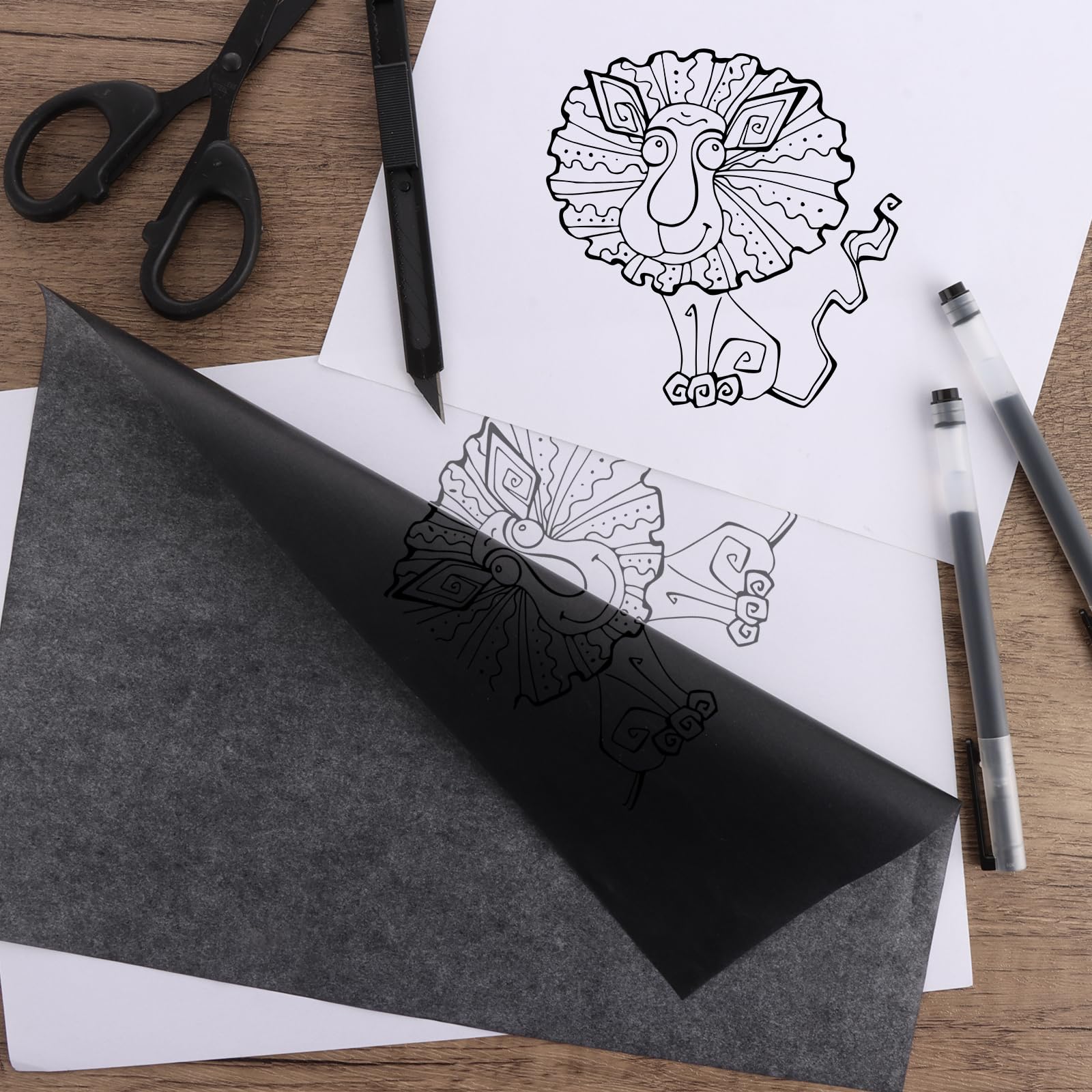 ASelected 200 Sheets Black Transfer,A4 Carbon Paper,Carbon Copy for Tracing,A4 Transfer Paper,Black Graphite Tracing Paper for Metal,Glass,Carving,DIY Wood Burning,Art Craft Projects - Image 2