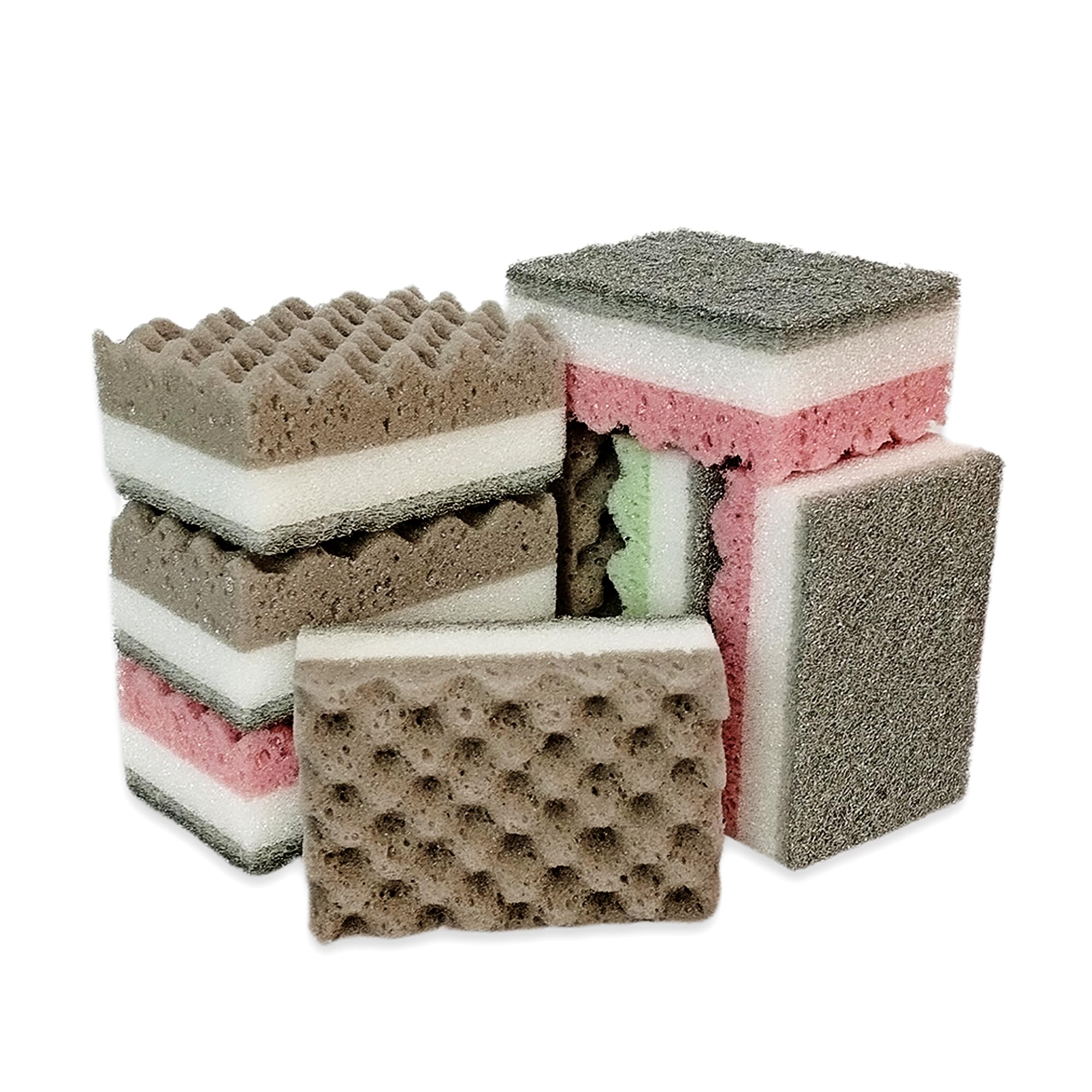 Generic18 Pack Kitchen Cleaning Sponge, Non-Scratch Double-Sided Scrubber Sponge Sink and Bathroom Efficient Scouring Pad Brush for Dishes Long-Lasting and Durable, Sensitive Surfaces