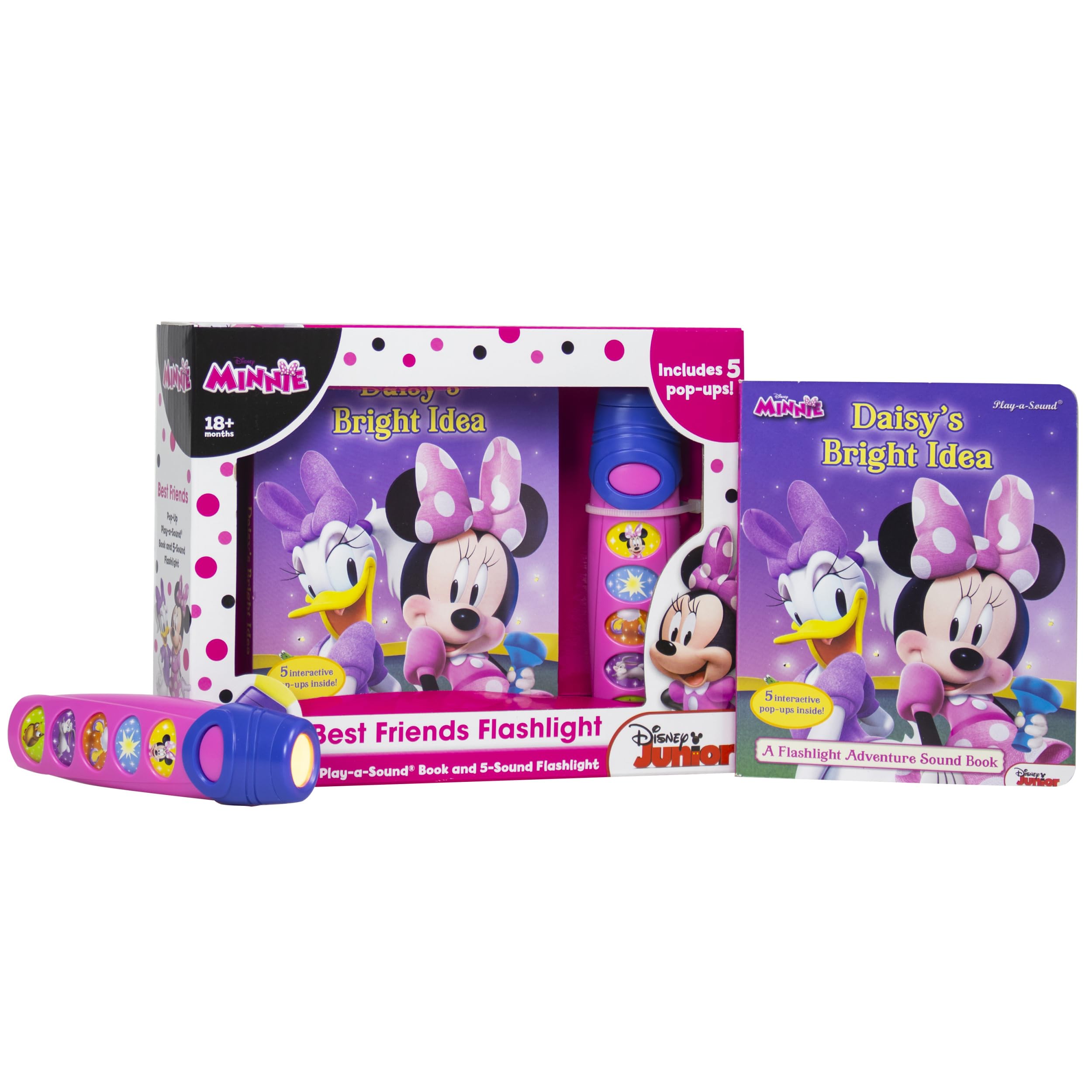 Disney Minnie Mouse - Best Friends Pop-Up Sound Board Book and Sound Flashlight Toy - PI Kids (Play-A-Sound) - Image 6
