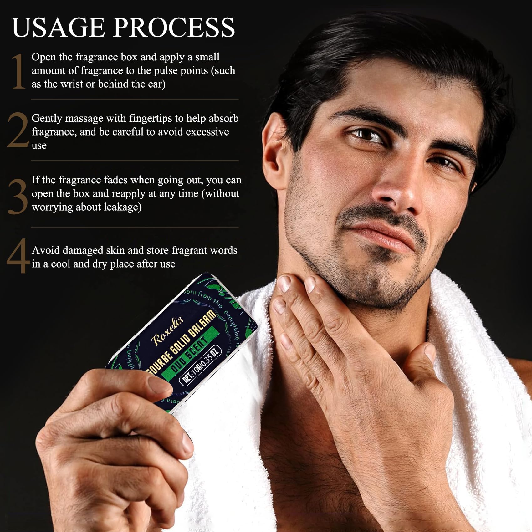 4 pièces Parfum solide pour homme, parfum masculin aux phéromones | vétiver, cèdre, sauge, santal, parfum pour homme automne-hiver, coffret de parfum format voyage, cadeau pour homme (4 x 10 g)