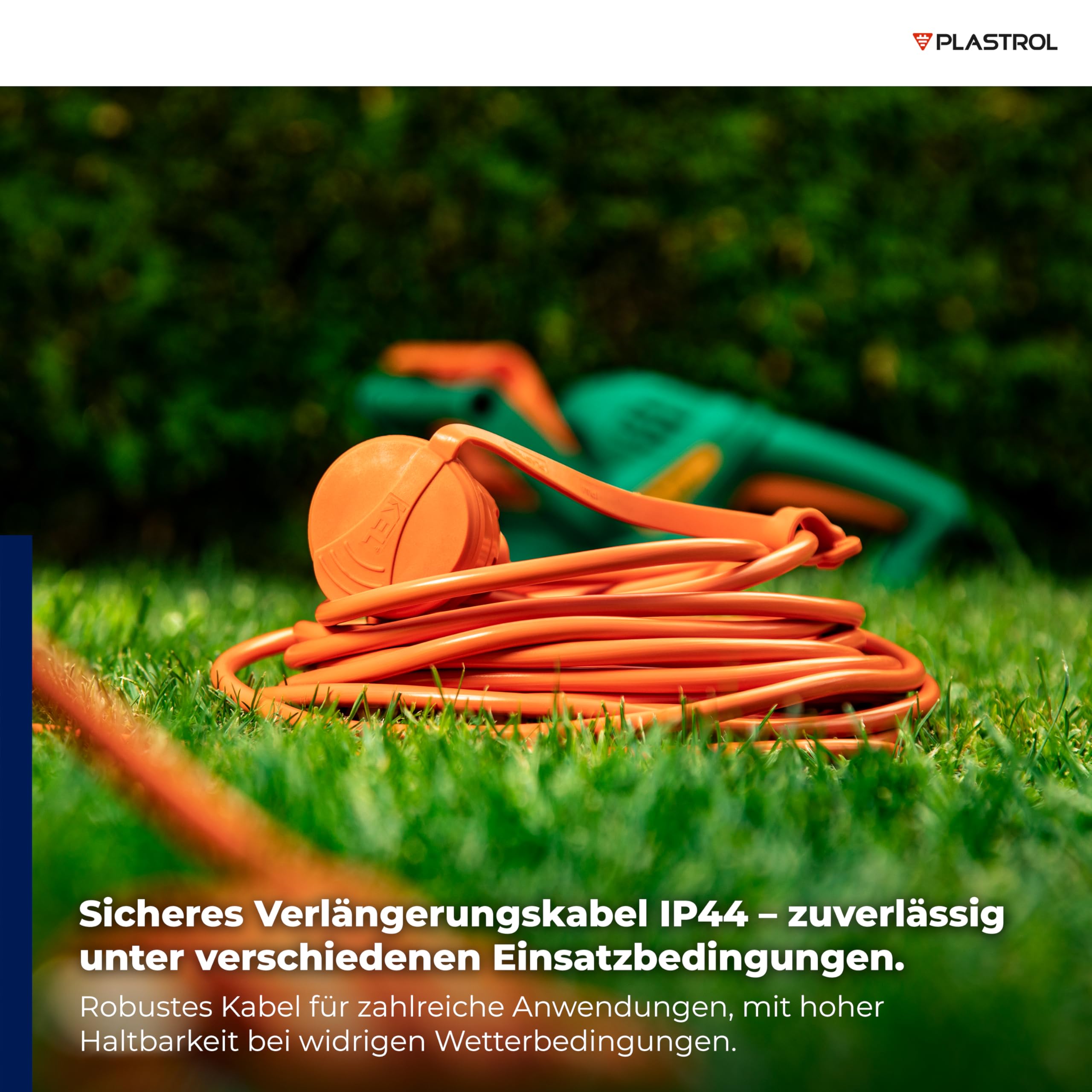 KEL Verlängerungskabel Steckdose - 50 m - Schuko Steckdosen Schutzkontakt Verlängerung - 16A IP44 230 V 3x1,5 mm² für den Außenbereich, Garten, Outdoor