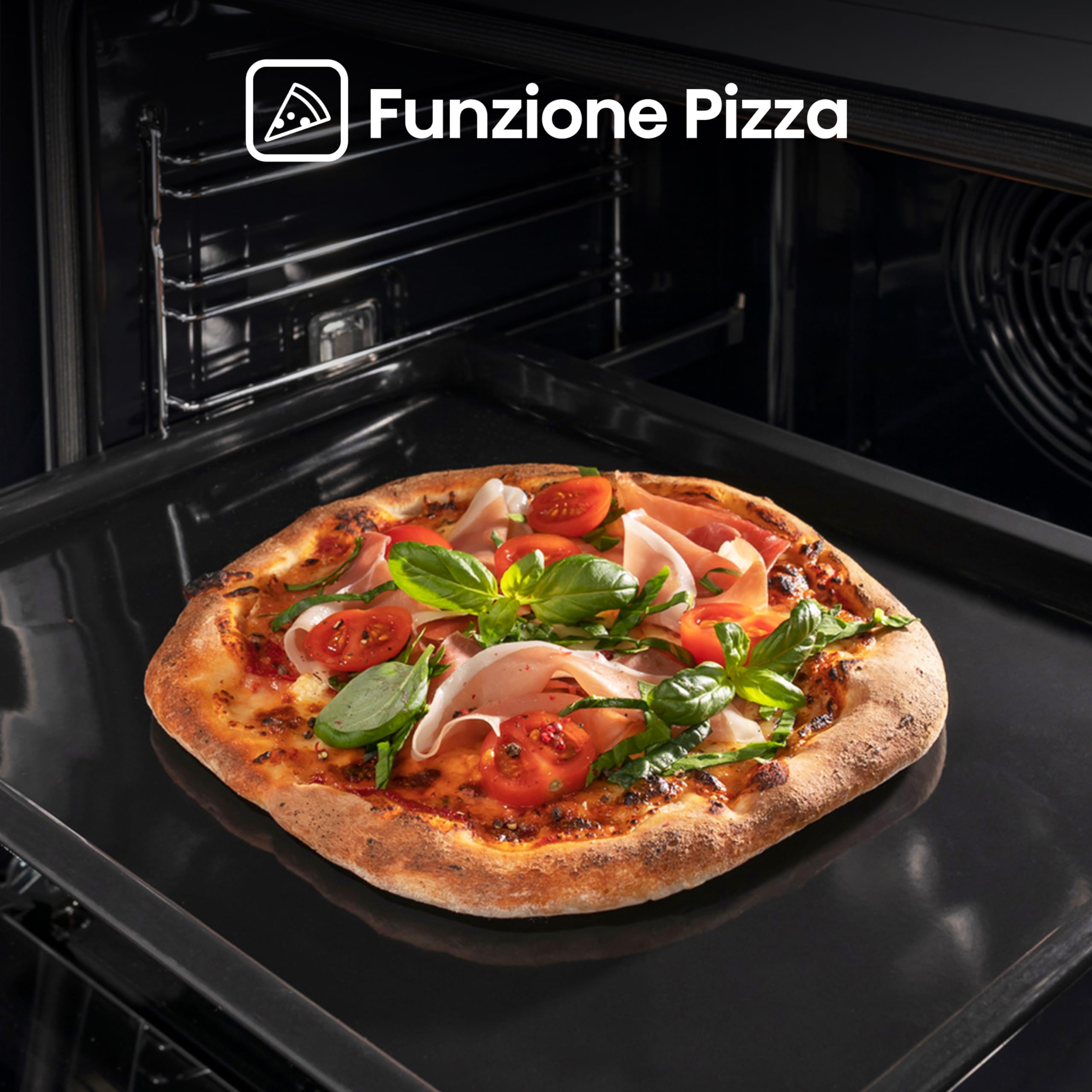 Hisense O65226AXS Forno Elettrico da Incasso Multifunzione con Vapore, Cavità 77 litri, 11 Funzioni di Cottura, Pizza 300°C, AirFry, Steam Clean, Preriscaldamento Rapido, Classe A, Inox Anti-impronta