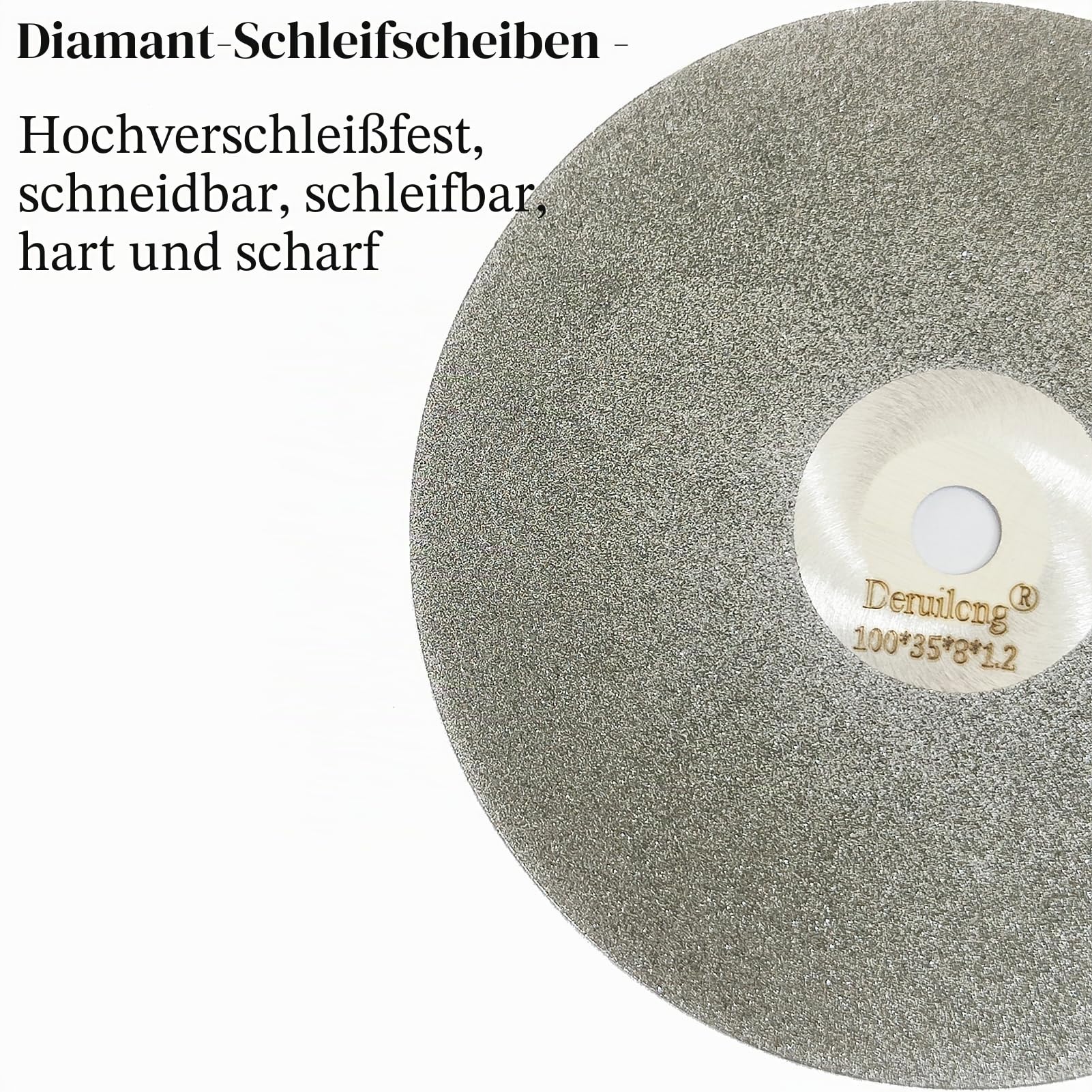Diamant-Polierpads Set, 10,2 cm, 8 Stück, Körnung 320-600-1200, für Glaskristall, Jaspis, Granitstein