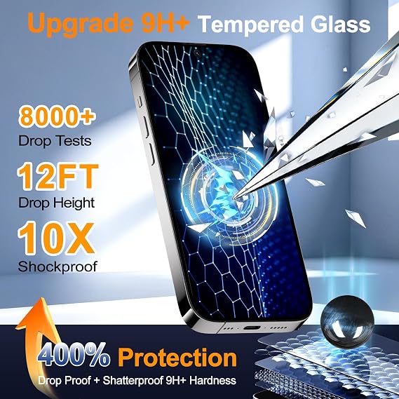 2+2 Pack Screen Protector for Samsung Galaxy S10 Plus, 2 Pack Tempered Glass + 2 Pack Camera Lens Protector, 9H+ Anti-Scratch, Anti-Fingerprint, Bubble Free, Touch Sensitive Protective Film Outdoor