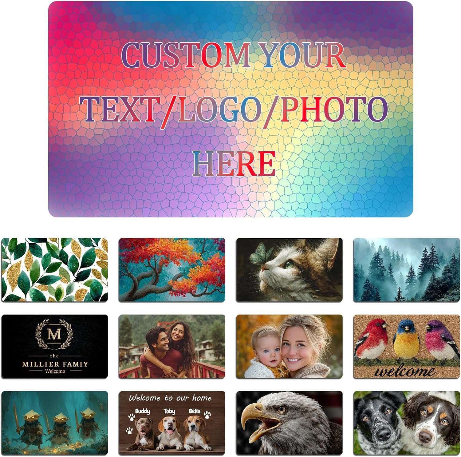 Takuno Personalized Door Mat Custom Welcome Home Diatomite Bath Mat Front Door Stone Bath Mat Non Slip Door Mat for Drying Area Door Entrance Mats for Indoor Outdoor New Home Gifts (60 * 40 cm) โ image 1