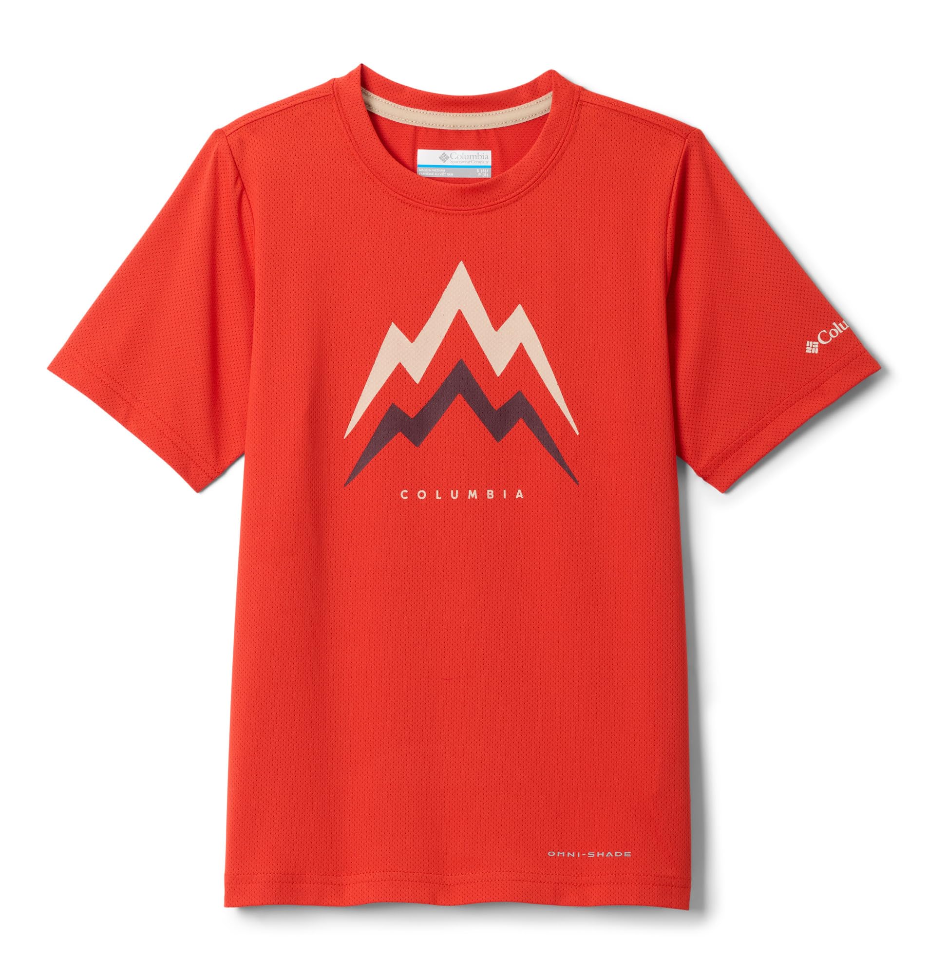 Columbia Youth Boys Tech Trail Utility Short Sleeve Graphic Crew, Technical Short Sleeve T-Shirt, Super Sonic/Energetic, XX-Small