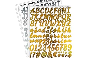 12 Sheets Graduation Glitter Letters Stickers Self Adhesive Vinyl Letter Alphabet Number Stickers
