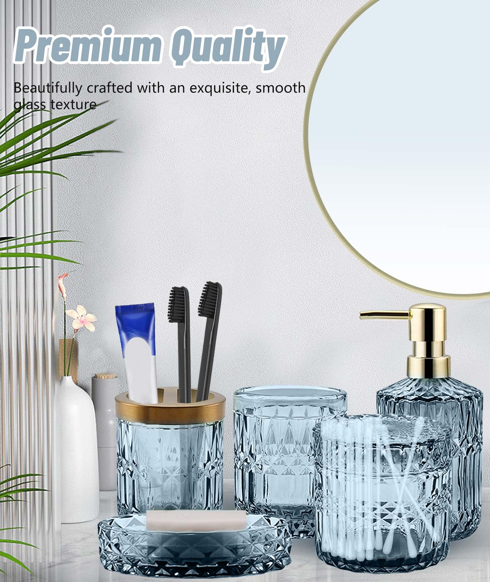 Set Bagno 5 Pezzi In Acrilico Violà - Dispenser, Portaspazzolino, 2 Tazze E Portasapone - Foto 2