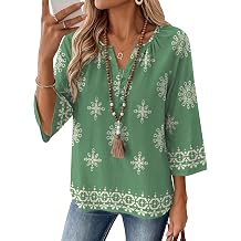 AKEWEI Womens 3/4 Sleeve Tops V Neck Linen Blouse Button Down Shirts for Women Dressy Casual 2026