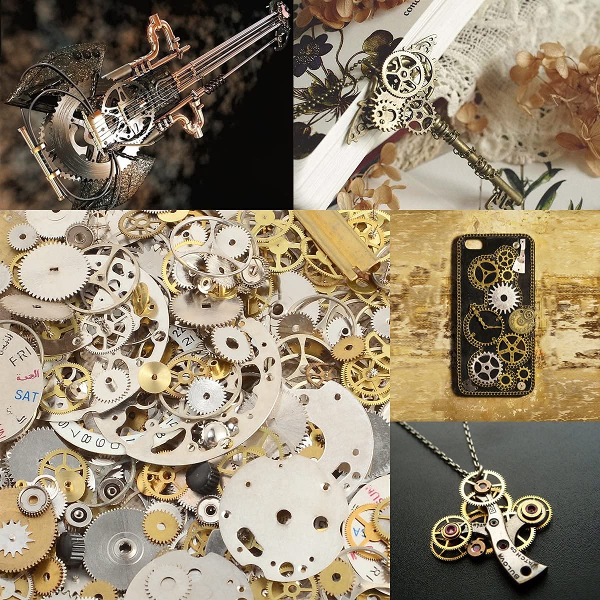 1 pakket 100 g Steampunk tandwielen vintage