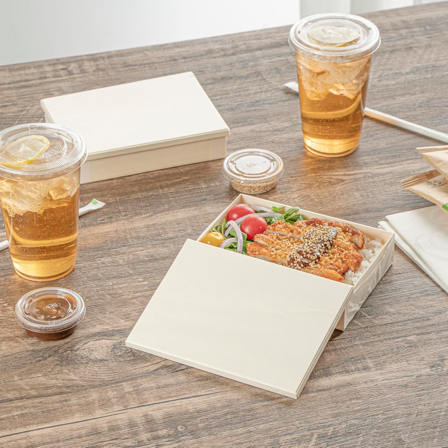 Restaurantware Wooden Lids for Bento Boxes 10 Pack Fits 6.4" x 4.7" Wooden Take Out Containers Sustainable Freezer-Safe Japanese Style Lunch Box Lids for Secure Take Out of Sushi, Lunch, Meal - Image 2