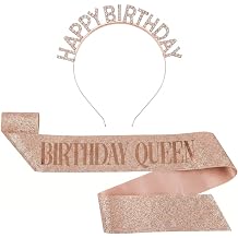 Birthday Tiara & Sash Set for Women Queen