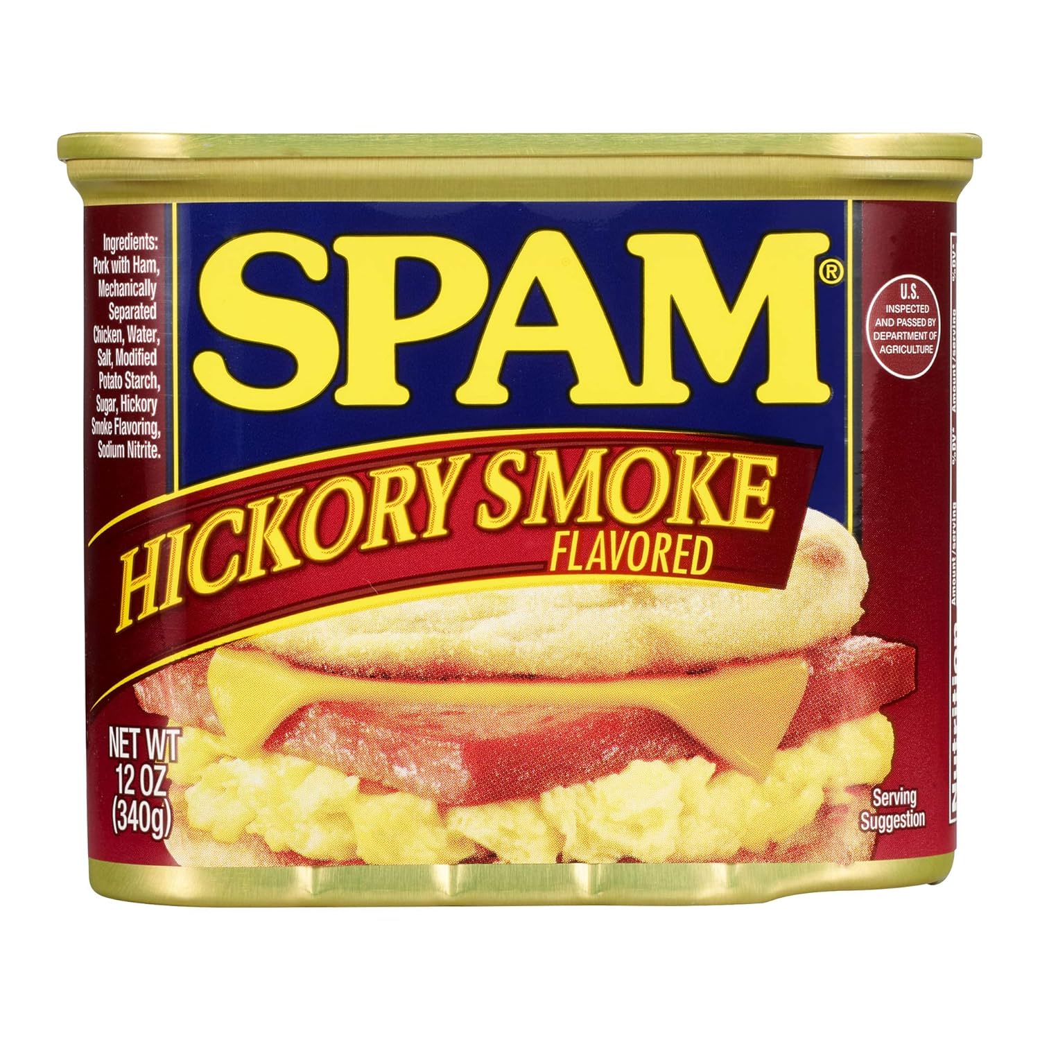Spam Hickory Smoke, 12 Ounce Can (Pack of 6)