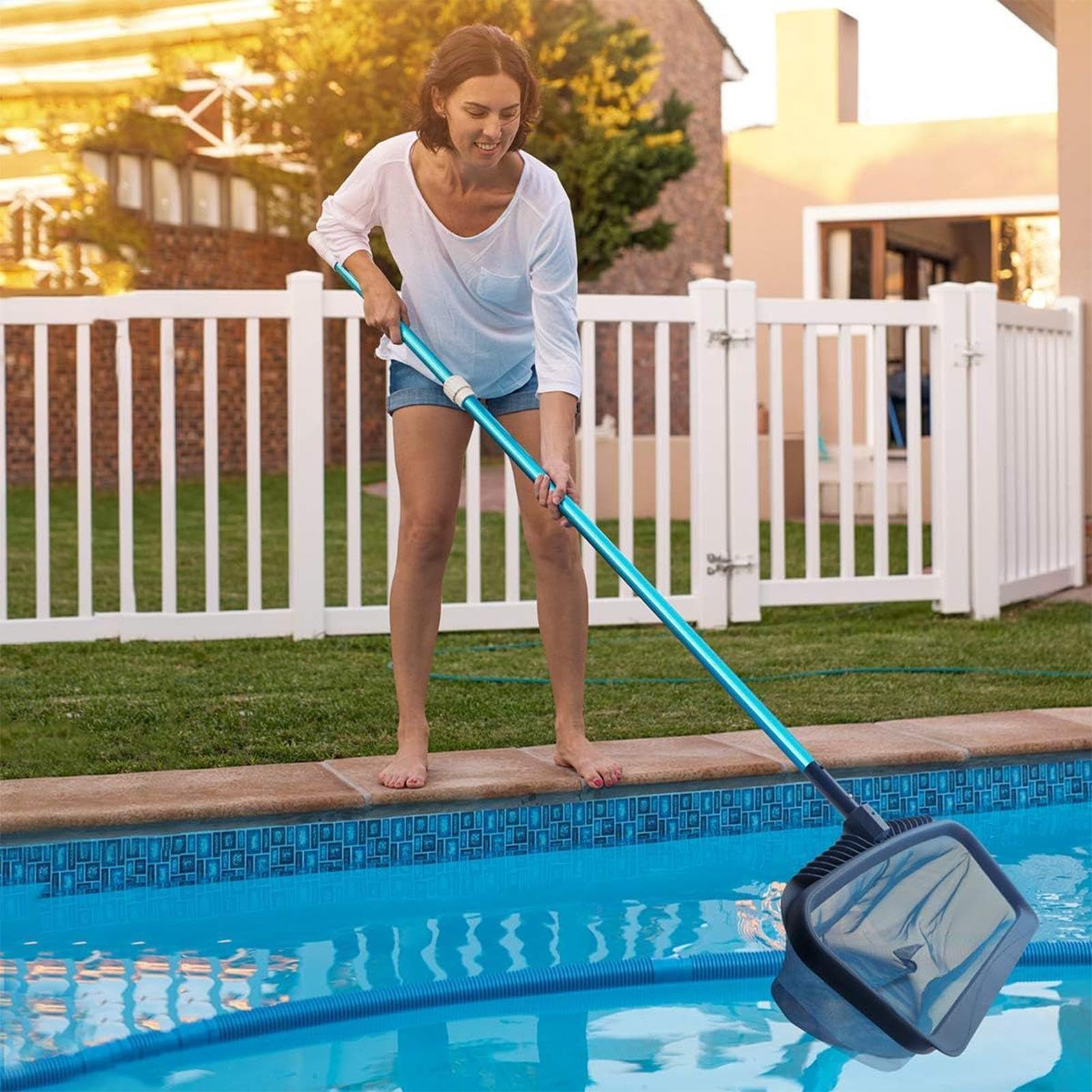 da pulizia piscina Filtro Fine e Leggero per Pulizia | no Foglie Skimmer Piscina per Detriti Foglie Esterno Cortile Giardino Laghetto Lago Spa Vasca Idromassaggio Acquario Casa