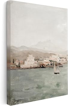Poster Master Vintage View Of The Port In Saloniki Canvas - Retro Mediterranean Coast Print - Landscape Art - Gift for Men & Women - Wall Decor for Lake or Beach House - Available in 8x10 to 30x40