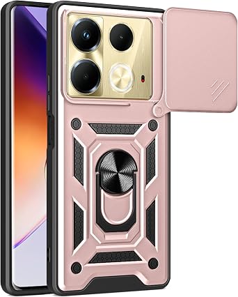 Compatible with Infinix Note 40 4G Case Cover,with Slide Camera Lens Cover Compatible with Infinix Note 40 4G X6853 Case Pink