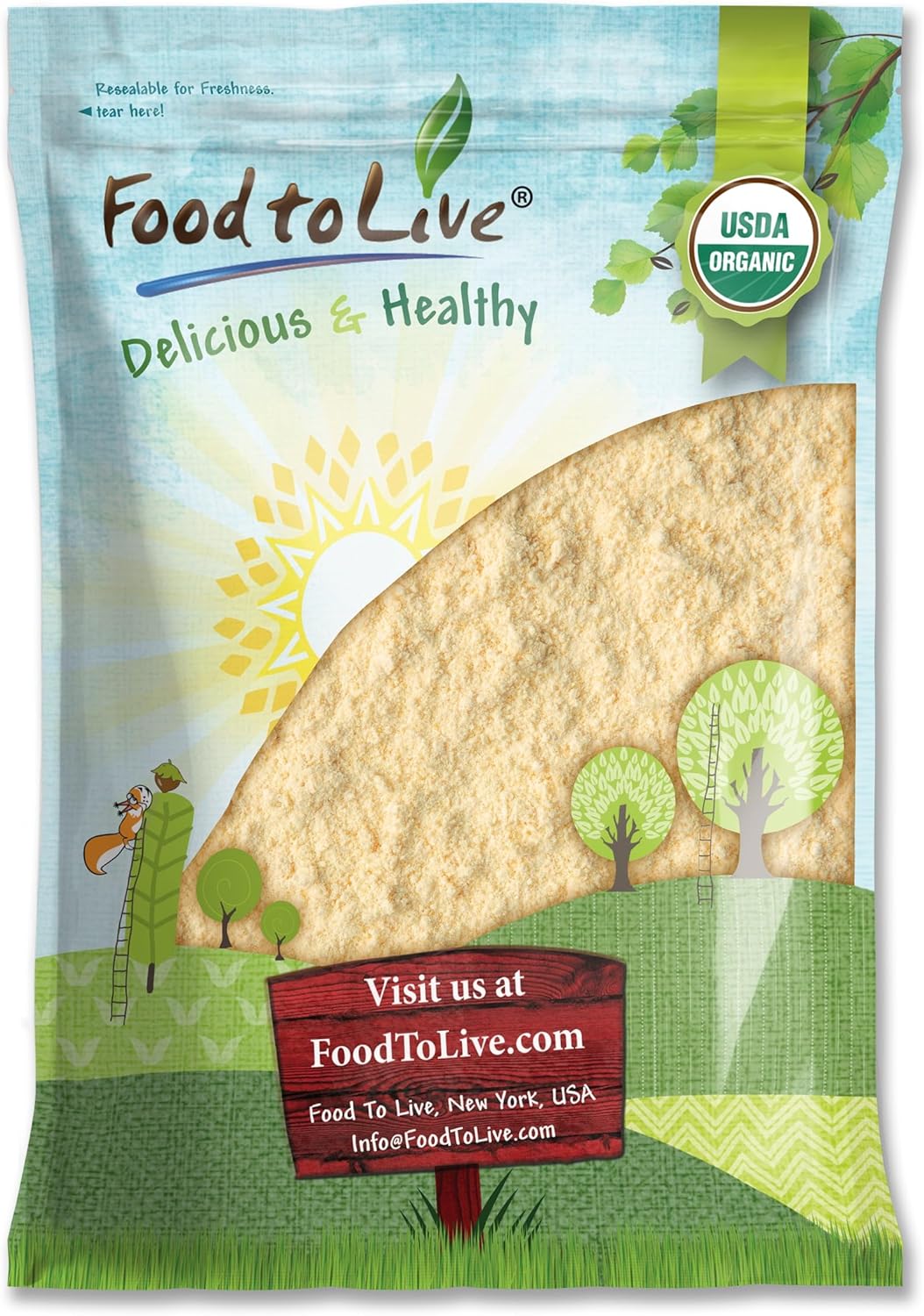 Food to Live Organic Pea Protein Powder, 3 Pounds – Made from Non-GMO Yellow Peas, 80% Protein, Keto, Vegan, Kosher, Raw, Unflavored, Unsweetened, Non-Irradiated. Bulk. Great for Baking and Smoothies