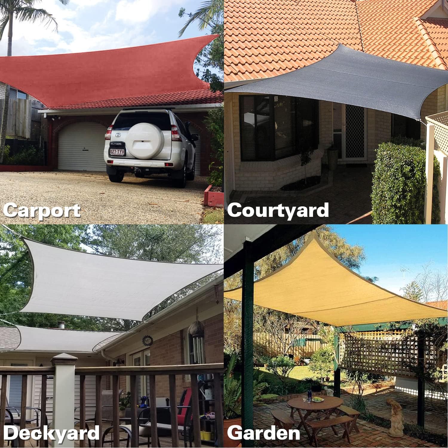 KANAGAWA 6'X6'X6' Customize Sun Shade Sail Cream Trangle UV Block Canopy Awning Shelter Fabric Cloth Screen for Outdoor Patio Garden Backyard Activities(VCCM)