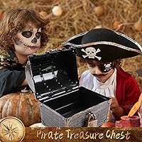 Vista 2 de Lingway Toys Cofre del tesoro pirata para niños, colección de tesoros favoritos del profesor, caja de almacenamiento con 2 juegos de cerraduras