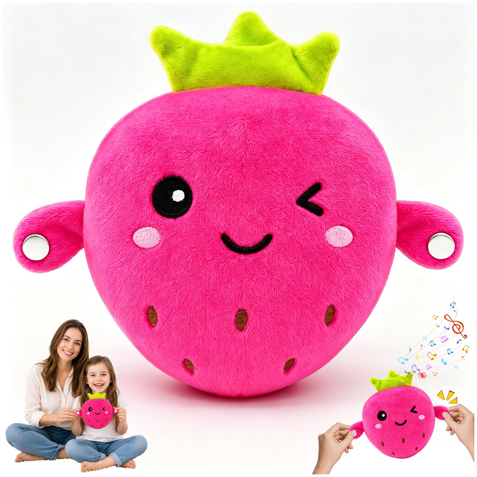 KutaKuta Interactive Music Plush Toy,Sensor Musical Stuffed Fruit Toy Touch-Sensor Soft Interactive Figure Toys Plush for Early Education and Parent-Child Bonding