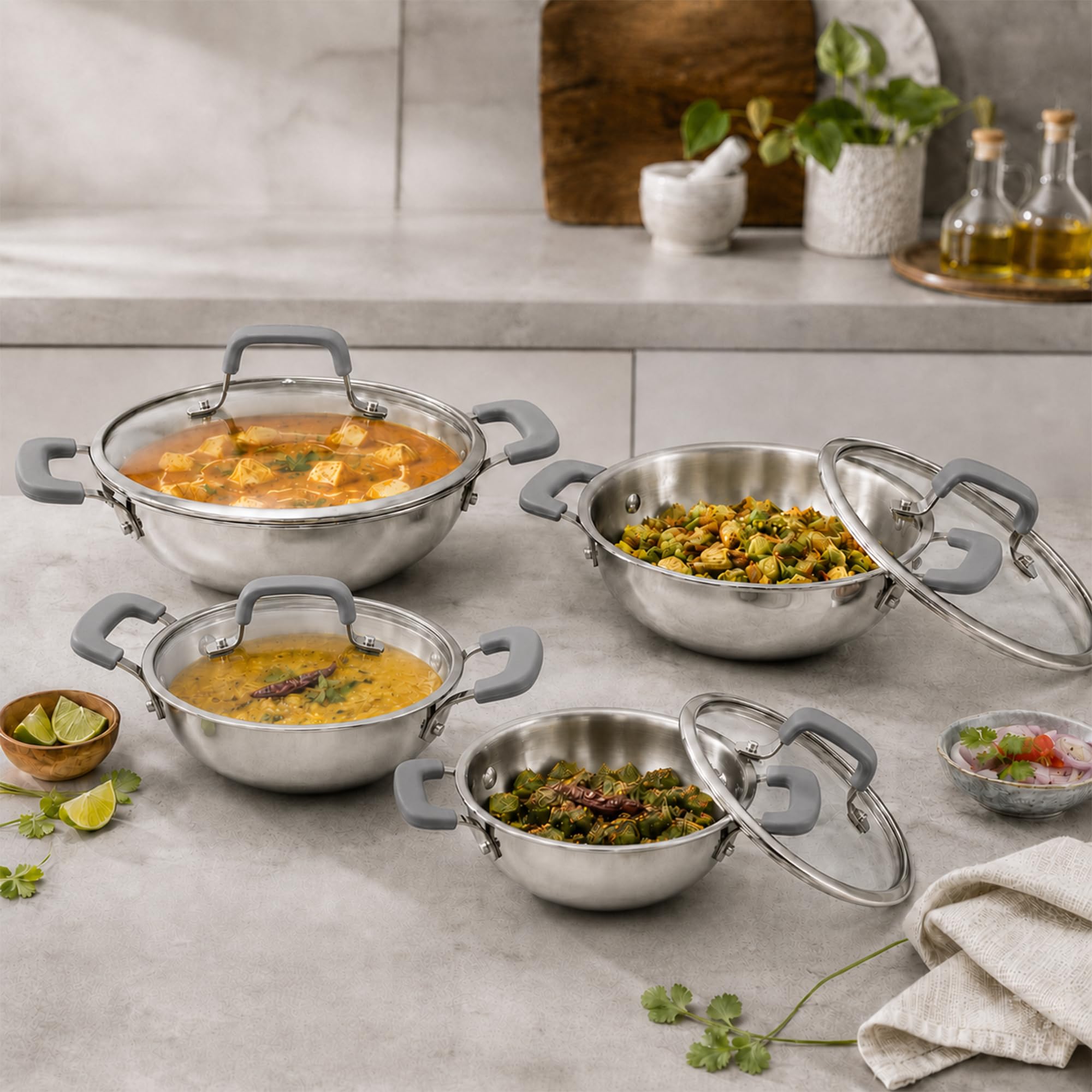 Vinod Platinum Luxe Kadai - Stainless Steel Cookware -2
