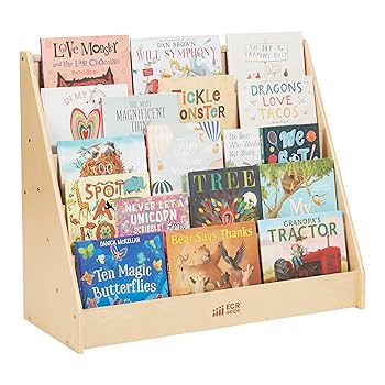 ECR4Kids Birch Hardwood Single-Sided Book Case Display Stand