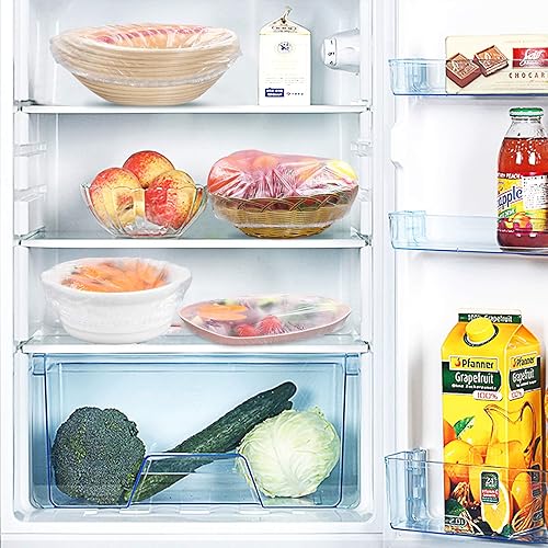 Miniatura 3 de DYM - 90 fundas elásticas reutilizables para tazones, cubiertas elásticas de plástico PE elástico para almacenamiento de alimentos, cubiertas