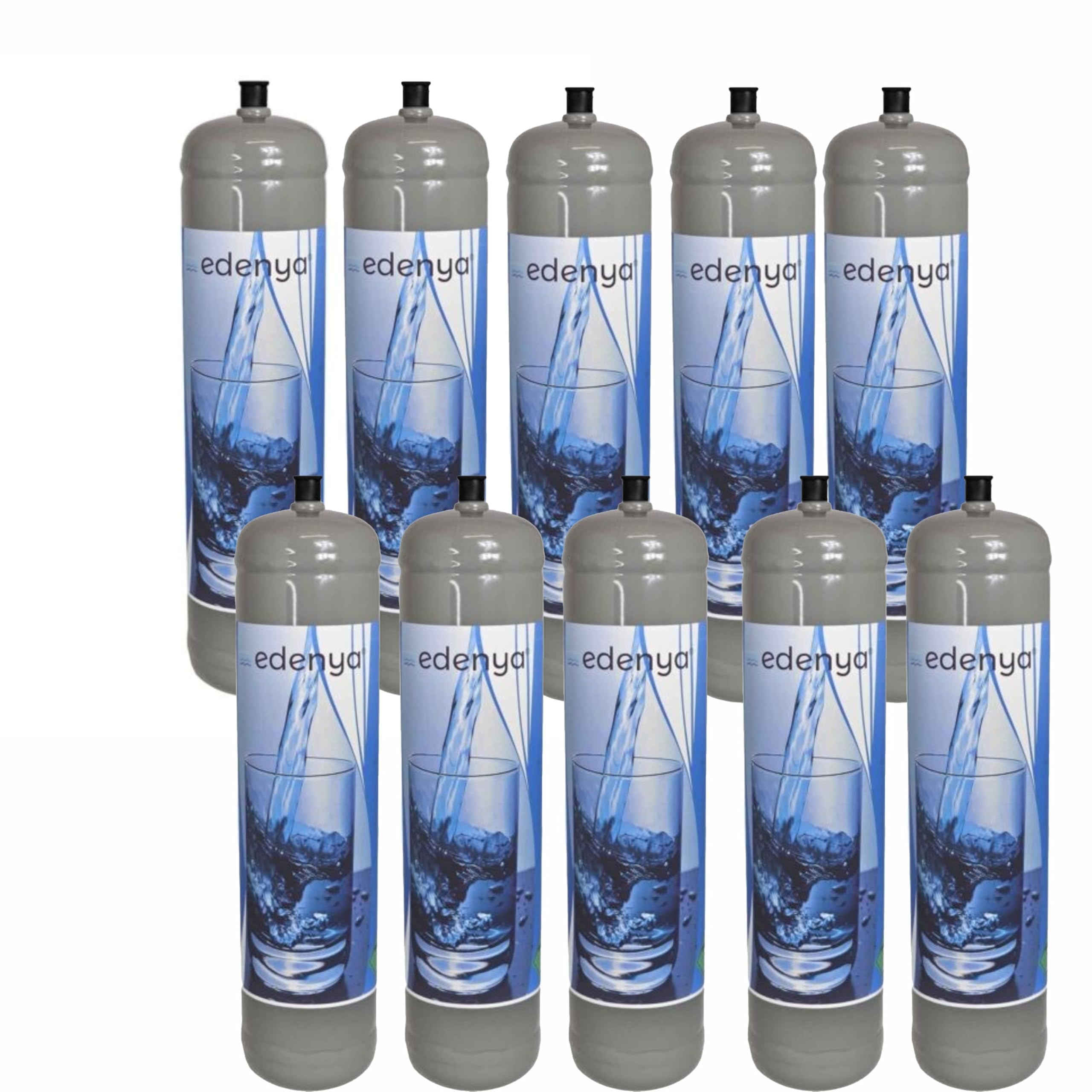 Lot de 10 bouteilles de CO2 jetables 600 g avec raccord M11 x 1 pour eau pétillante e290