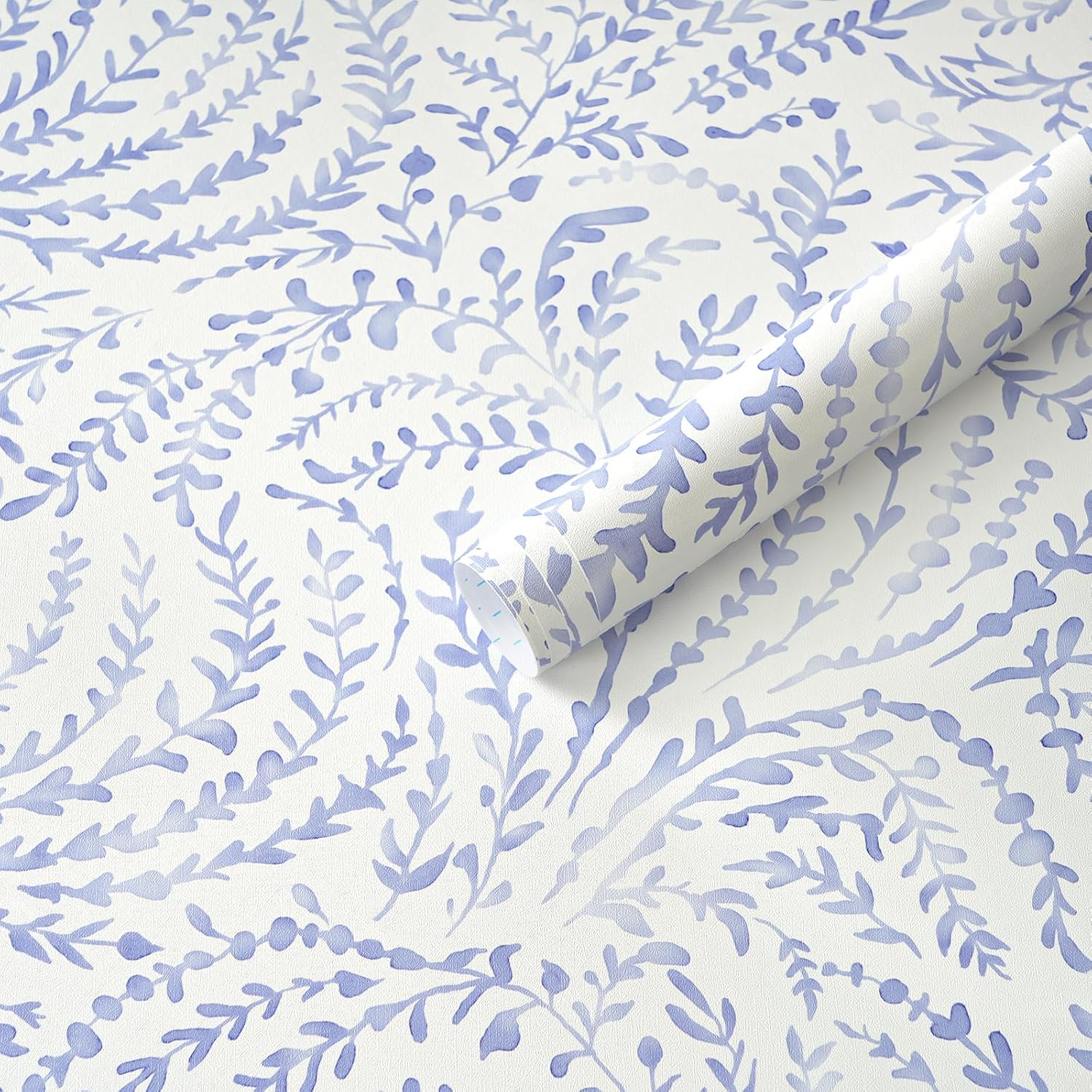 Heroad Peel and Stick Wallpaper Boho Blue Contact Paper Modern Botanical Wall Paper Waterproof Self Adhesive Removable Wallpaper for Bathroom Bedroom Kitchen Living Room Vinyl 17.3''x393''