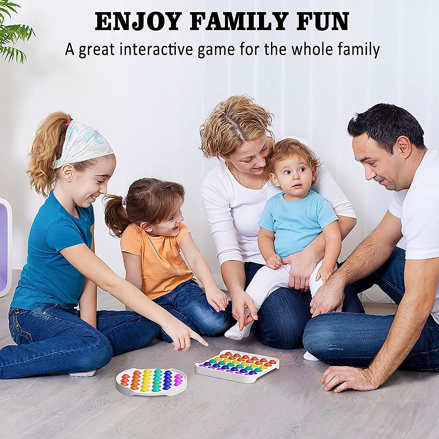 NIYANETAIL Pop It Fidget Toys, Pop it Rainbow Push Bubble Fidget Sensory Toy, Autism Special Needs Silicone Stress Relief Toy, Great Fidget Toy Sensory Toys Novelty Gifts (Circle + Square New) 3