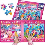 QUOKKA Magnetic Puzzles for Toddlers 3-5 – Search & Find 2 Pack, 60 Pieces Each – Travel Friendly Board with Hidden Objects, Farm and Africa Scenes – Educational Puzzle for 3 Year Olds