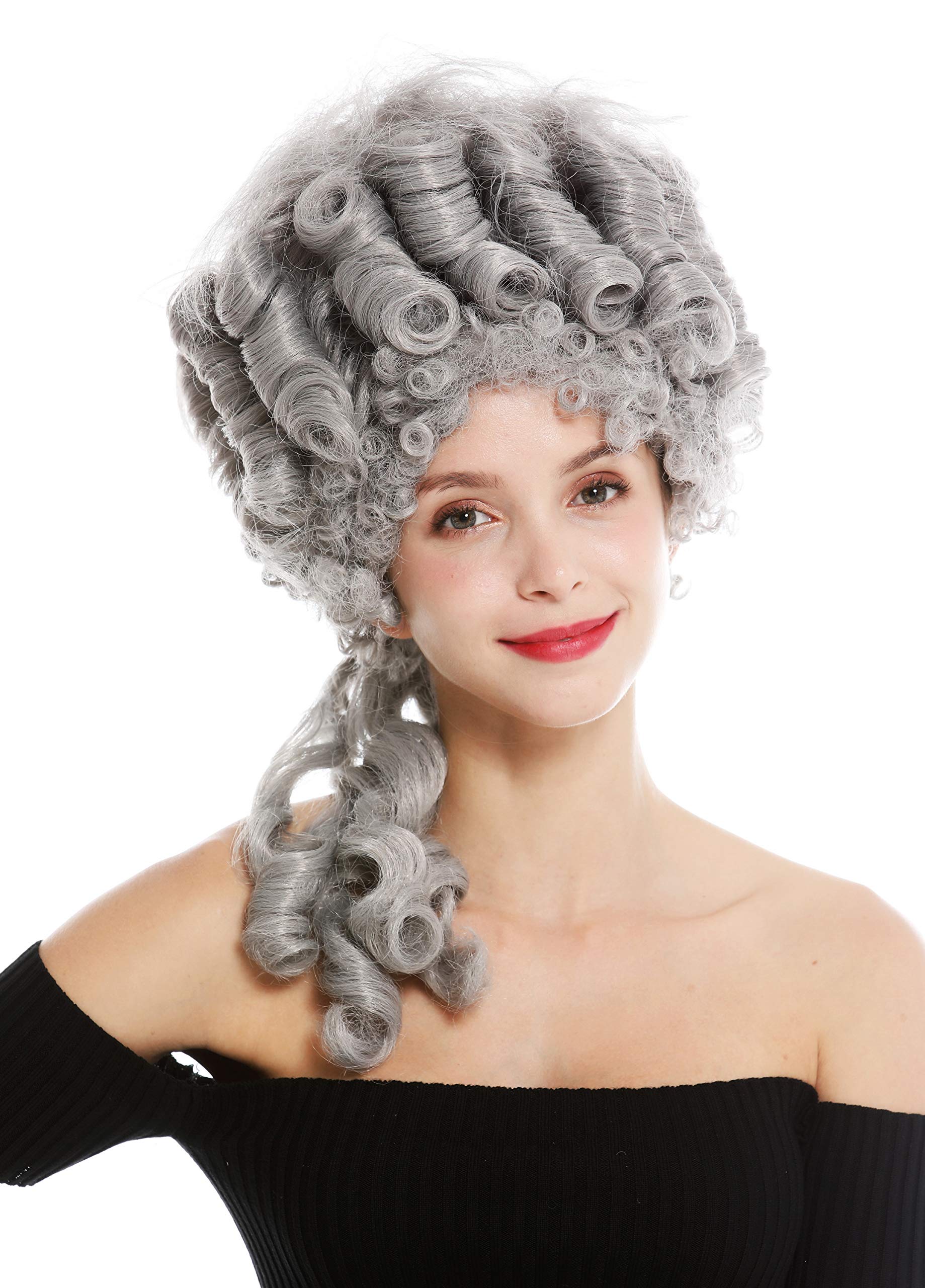 WIG ME UP - 91029-ZA68E Parrucca Donna Carnevale Storica Barocco Nobiltà Grigio Maria Antonietta Pompadour Acconciatura cotonata Beehive 50 cm