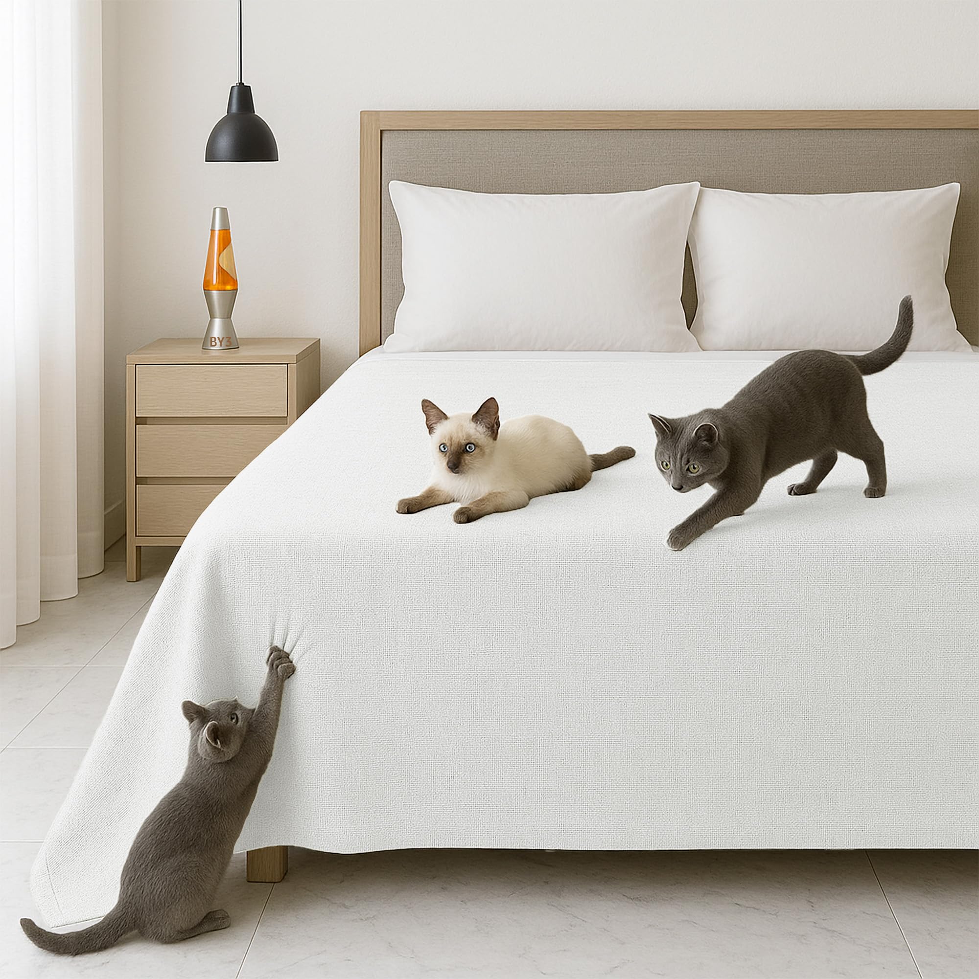 Byour3 - Colcha De Algodón ORGANICO Mixto Cama 90 135 180 Manta Pesada Cubrierta Tela Decorativa Multiusos Cubra Todo por Colchón Francés Cubrecama Lavable Funda De Sofá (Blanco Nieve, Cama 180)