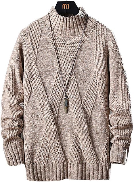 Amazon セーター メンズ 長袖 厚手 タートルネック ニットセーター 暖かい 防寒 カジュアル セーター 春秋冬 卡其 L セーター 通販