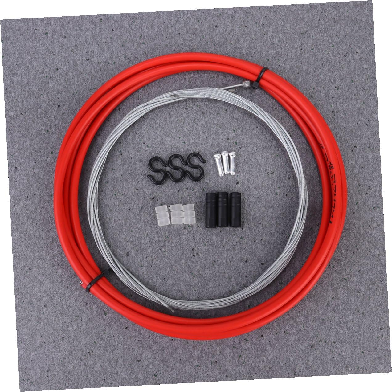 KICHOUSE 1Set Road Bike Derailleur Cable and Brake Line Kit Red Shifting Wire for Mountain and Road Bikes High Strength Wear Resistant Material Complete Cable