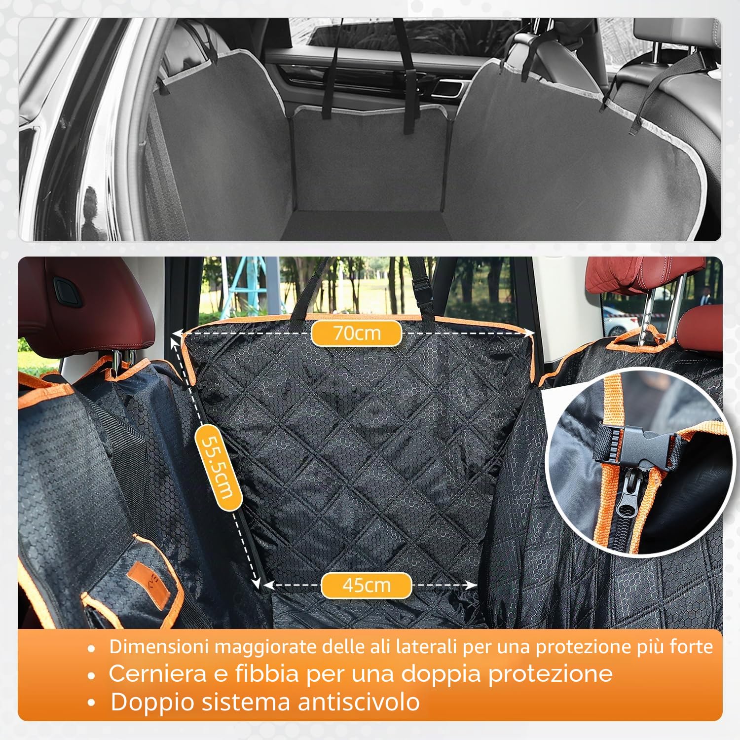 KYG Coprisedile Auto per Cani, Modello Aggiornato Coprisedile Posteriore Auto per Cani Telo Auto per Cani Copri Sedile Posteriore Impermeabile Antigraffiato e Antiscivolo, 135x 175cm