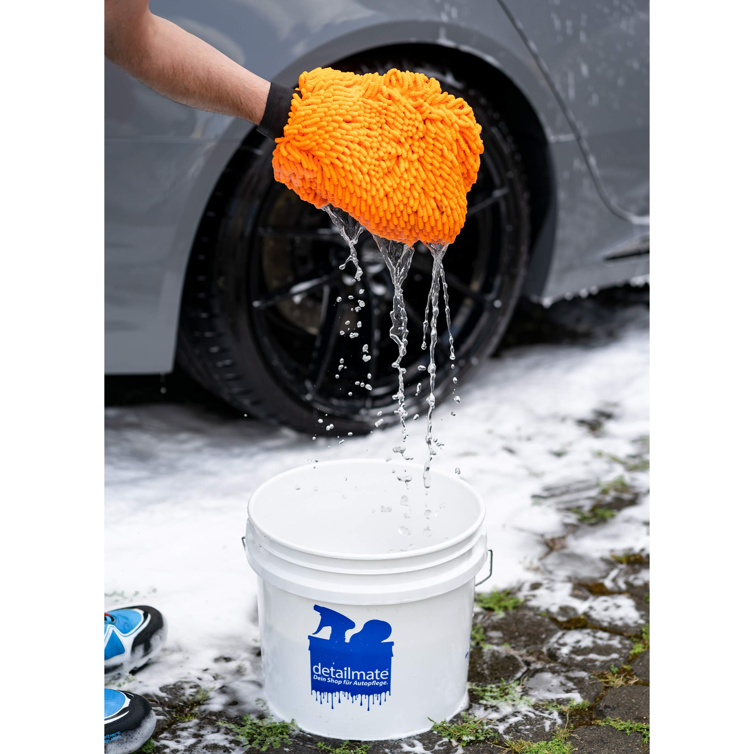 detailmate Hand-WASH-ONLY-Set: GritGuard Wascheimer 3,5 GAL + Schmutzeinsatz + KochChemie NanoMagic Autoshampoo 750ml + Messbecher + Nuke Guys Gamma Dryer XXL + Waschhandschuh + Messbecher