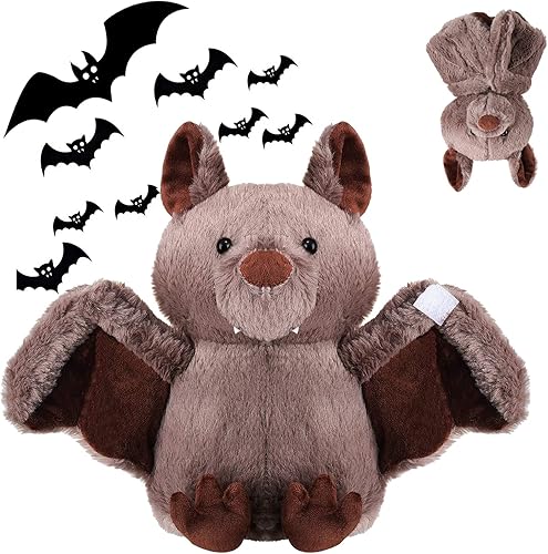 Peluche de murciélago de peluche de 11 pulgadas para Halloween, muñeco de peluche para dormir, juguetes para cumpleaños, Navidad, regalos peludos